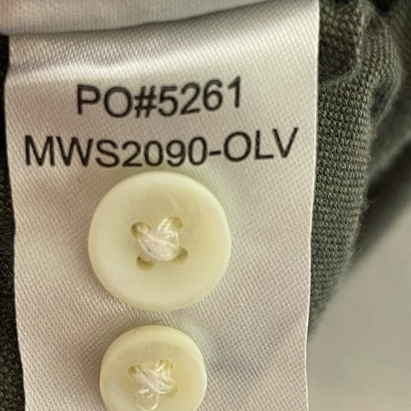 Faherty shirt men’s short sleeve sz Large button up olive - Picture 5 of 6